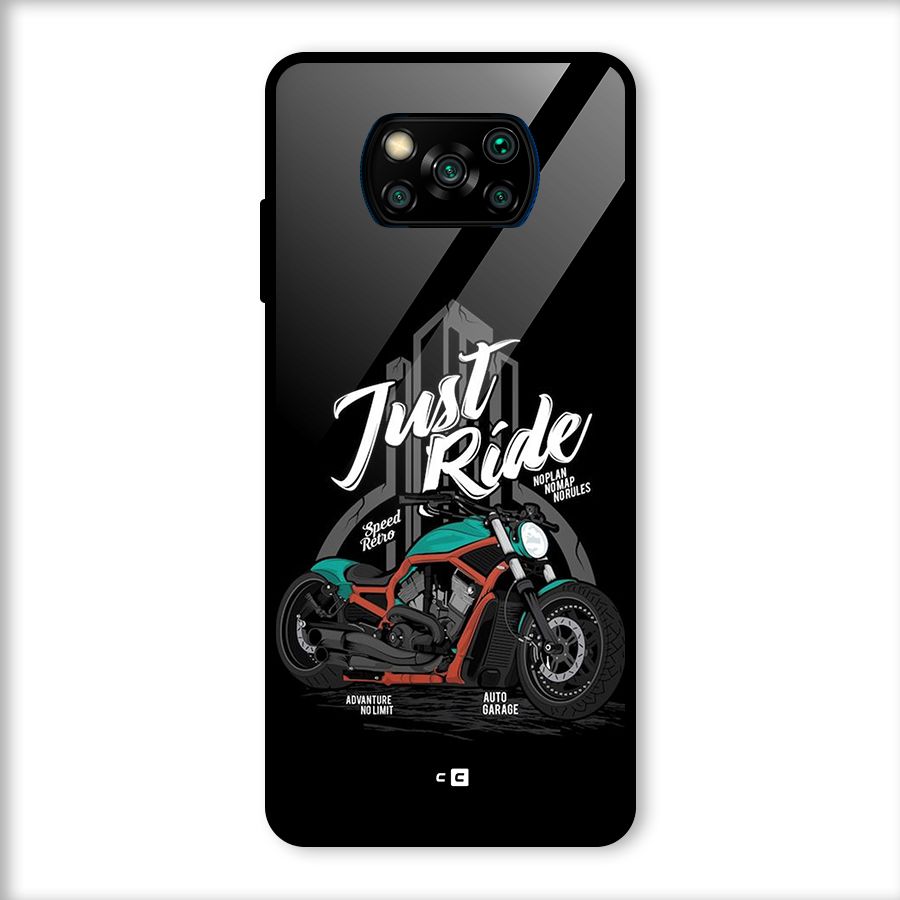 Just Ride Speed Glass Back Case for Poco X3