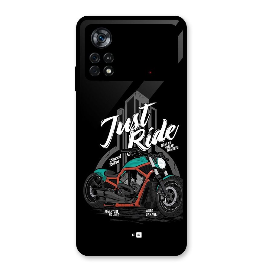 Just Ride Speed Glass Back Case for Poco X4 Pro 5G