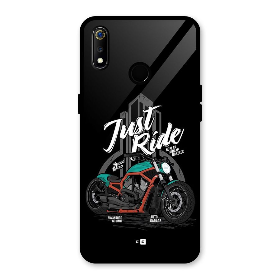 Just Ride Speed Glass Back Case for Realme 3i