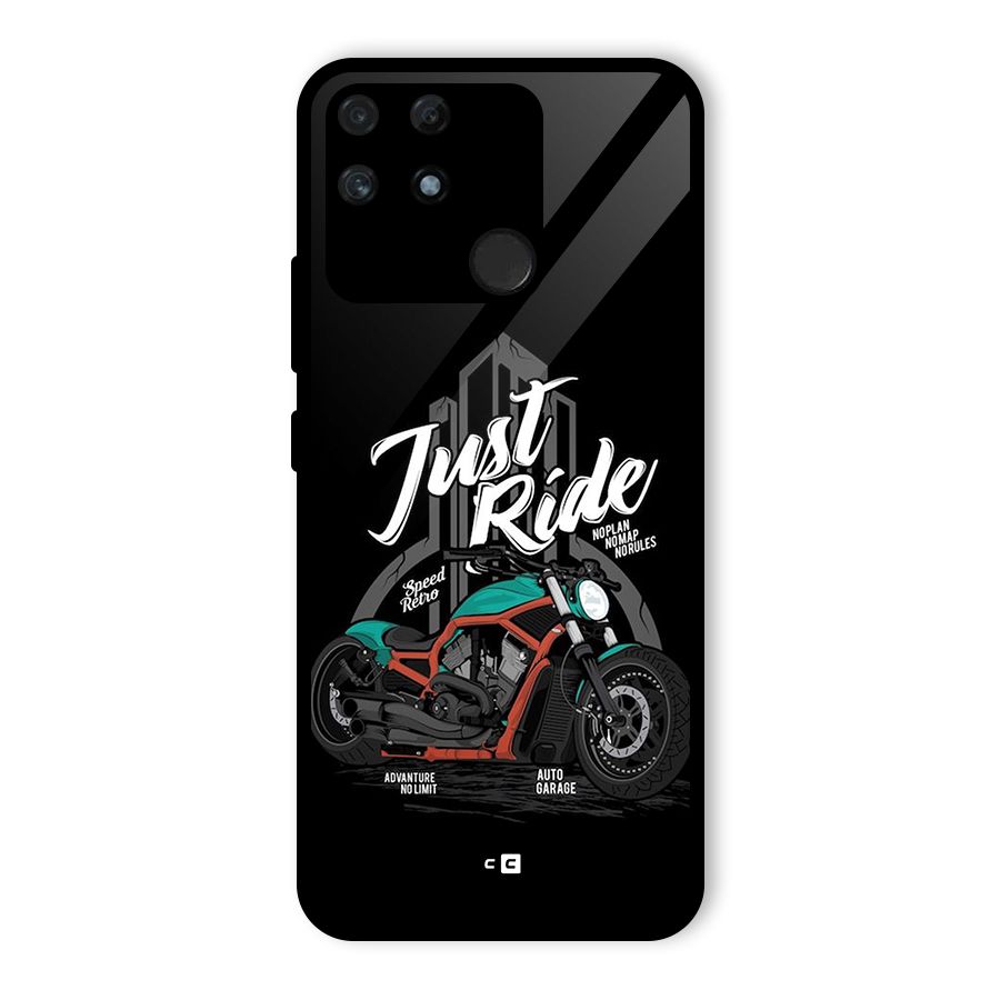 Just Ride Speed Glass Back Case for Realme Narzo 50A