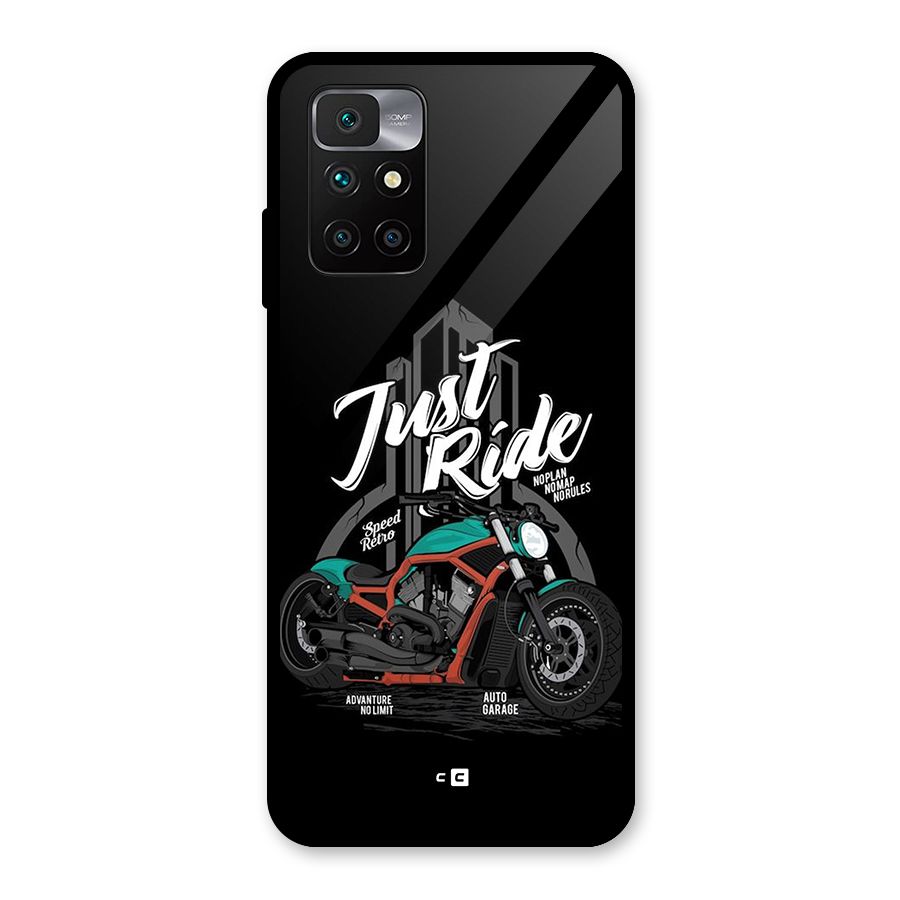 Just Ride Speed Glass Back Case for Redmi 10 Prime