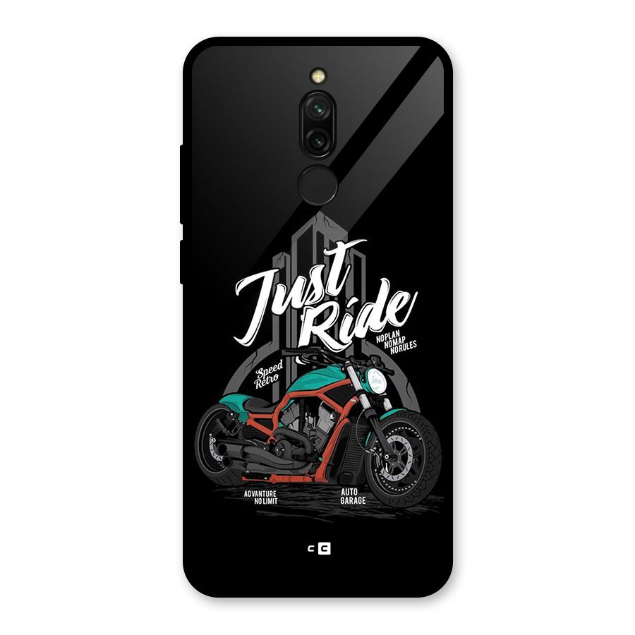 Just Ride Speed Glass Back Case for Redmi 8