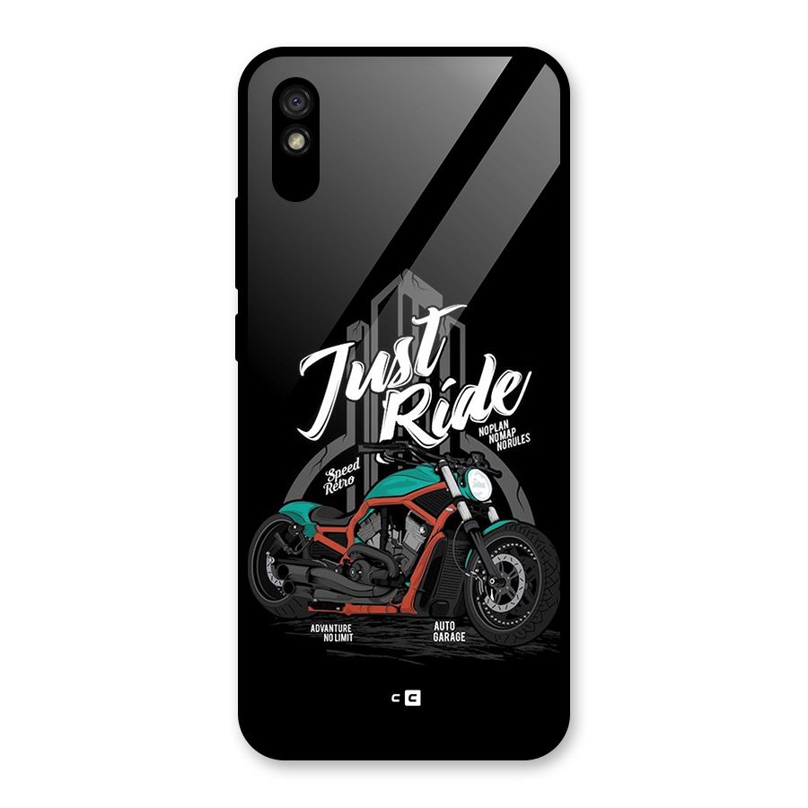 Just Ride Speed Glass Back Case for Redmi 9A