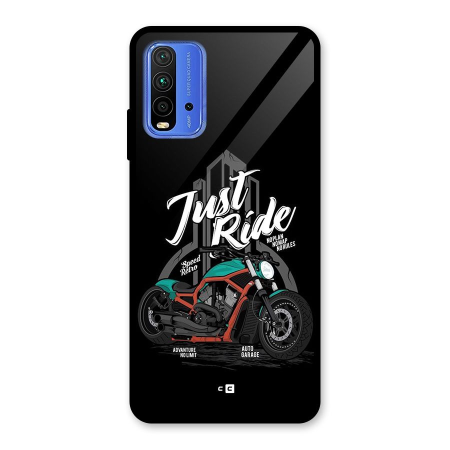 Just Ride Speed Glass Back Case for Redmi 9 Power