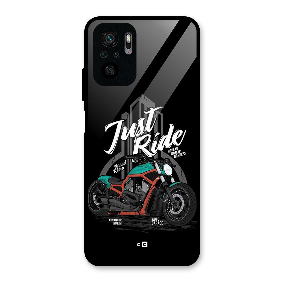 Just Ride Speed Glass Back Case for Redmi Note 10S