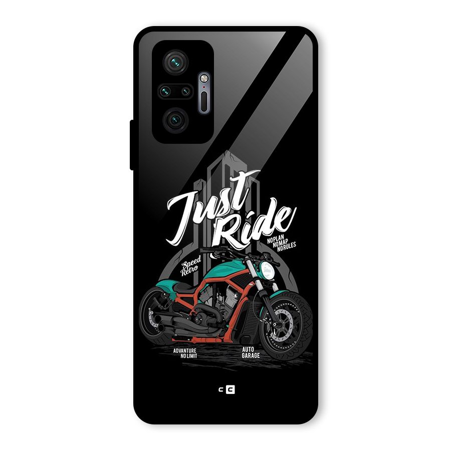 Just Ride Speed Glass Back Case for Redmi Note 10 Pro