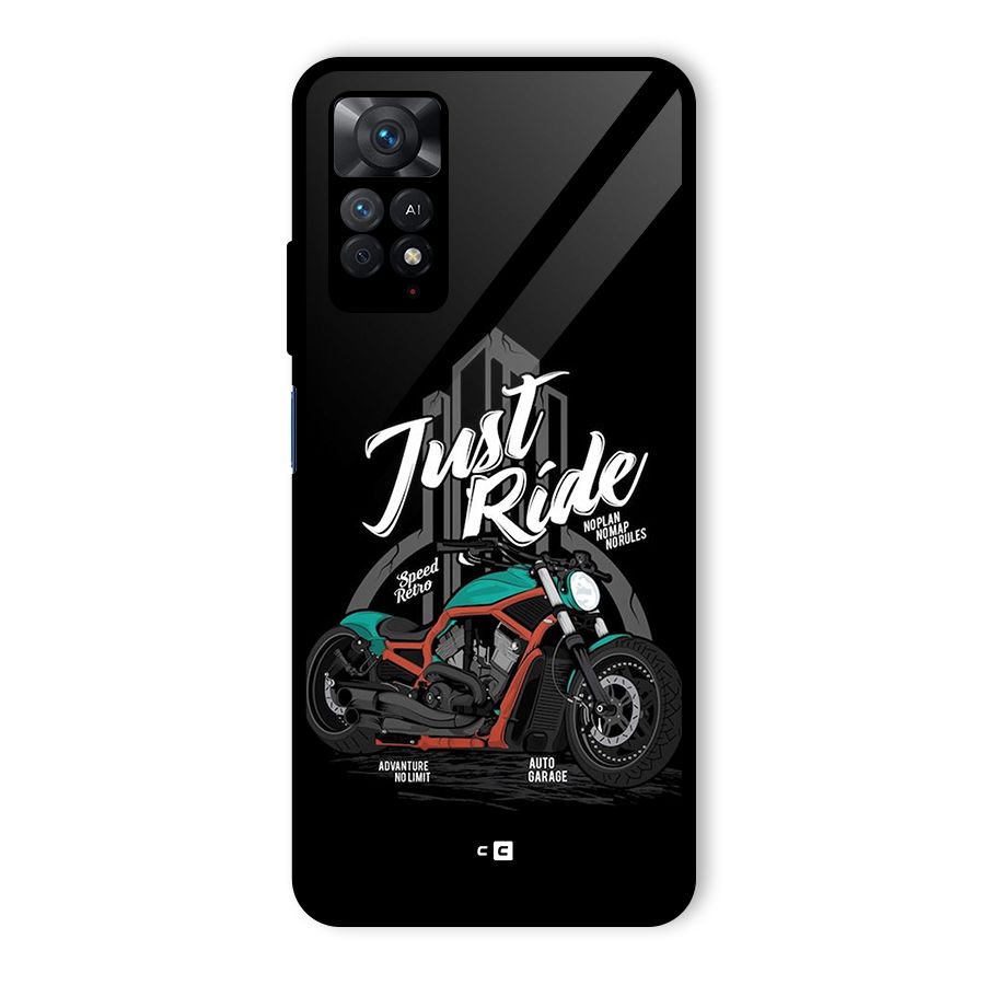 Just Ride Speed Glass Back Case for Redmi Note 11 Pro