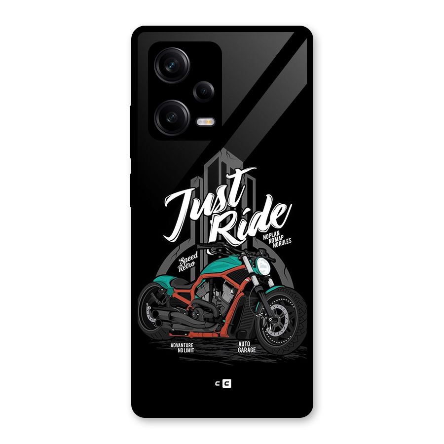 Just Ride Speed Glass Back Case for Redmi Note 12 Pro