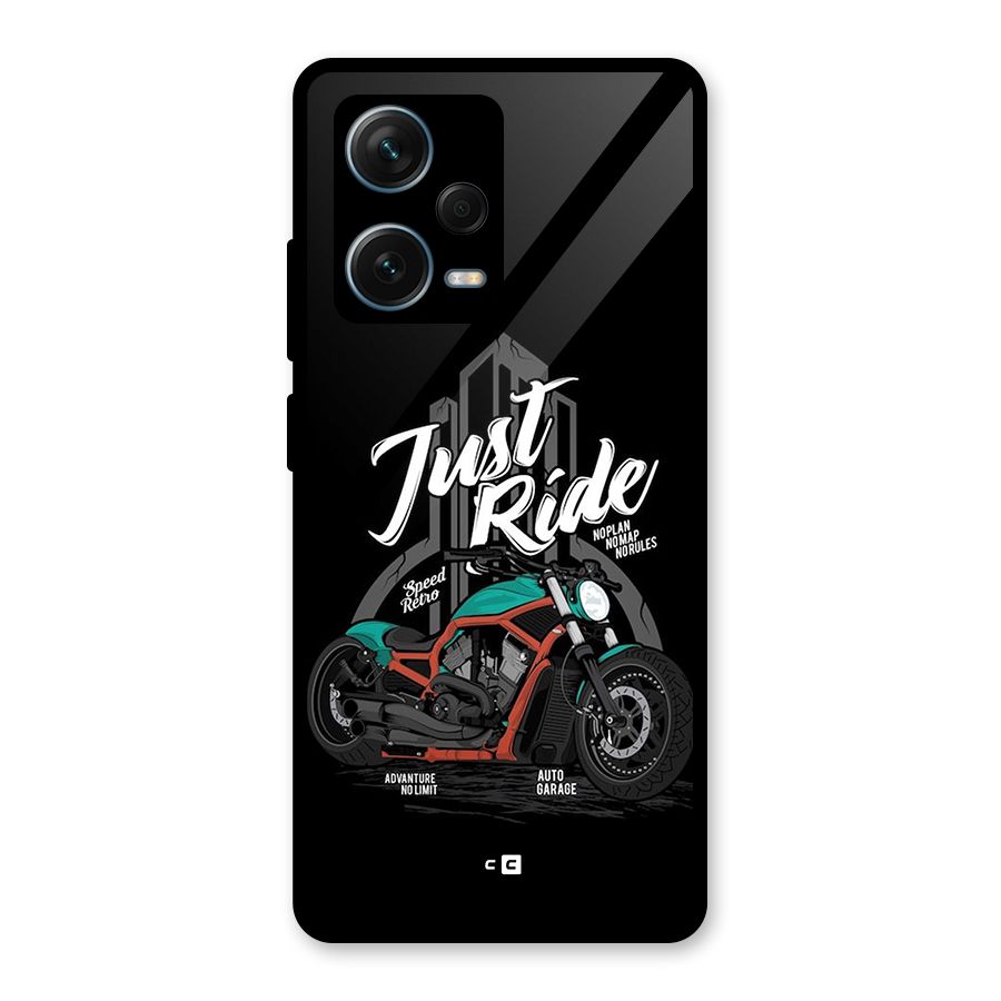 Just Ride Speed Glass Back Case for Redmi Note 12 Pro Plus 5G