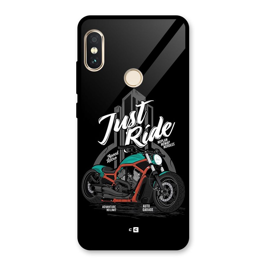 Just Ride Speed Glass Back Case for Redmi Note 5 Pro