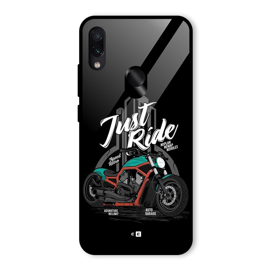 Just Ride Speed Glass Back Case for Redmi Note 7 Pro