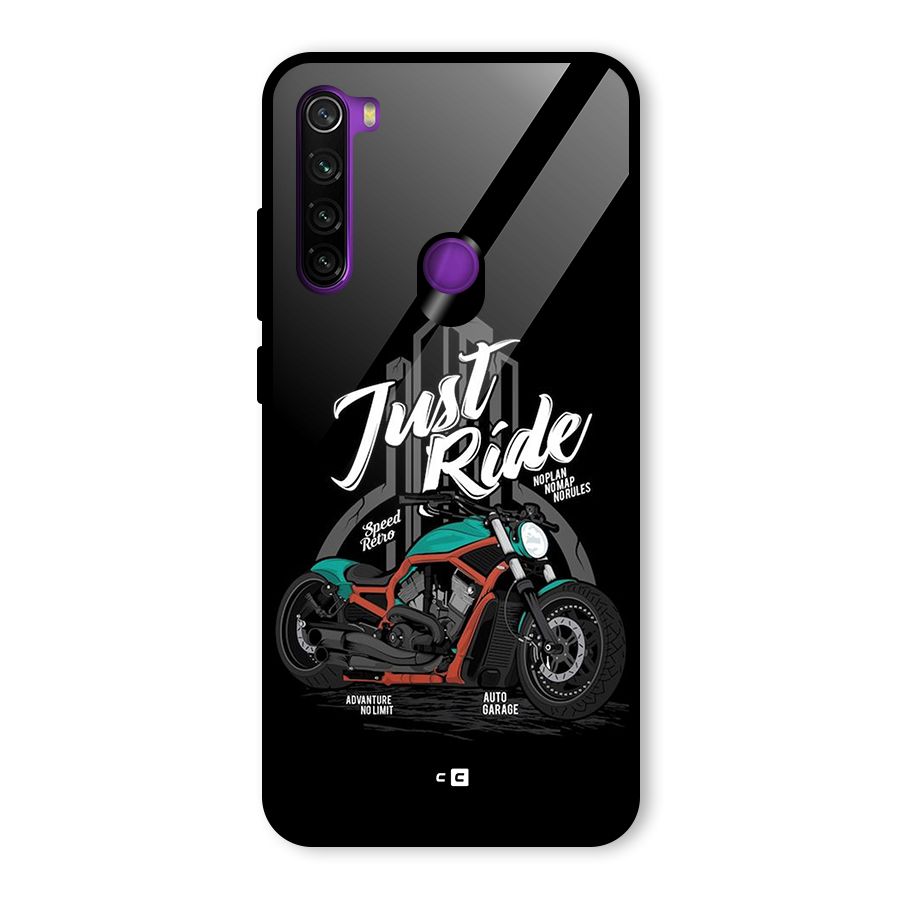 Just Ride Speed Glass Back Case for Redmi Note 8