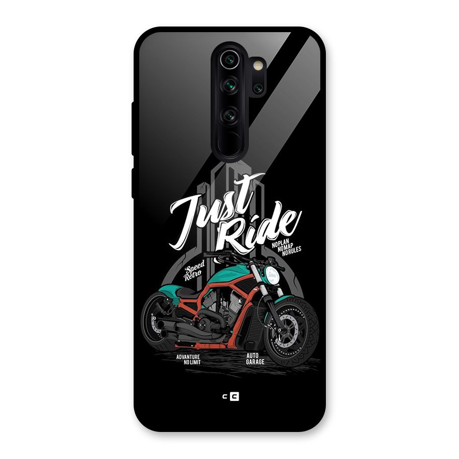 Just Ride Speed Glass Back Case for Redmi Note 8 Pro