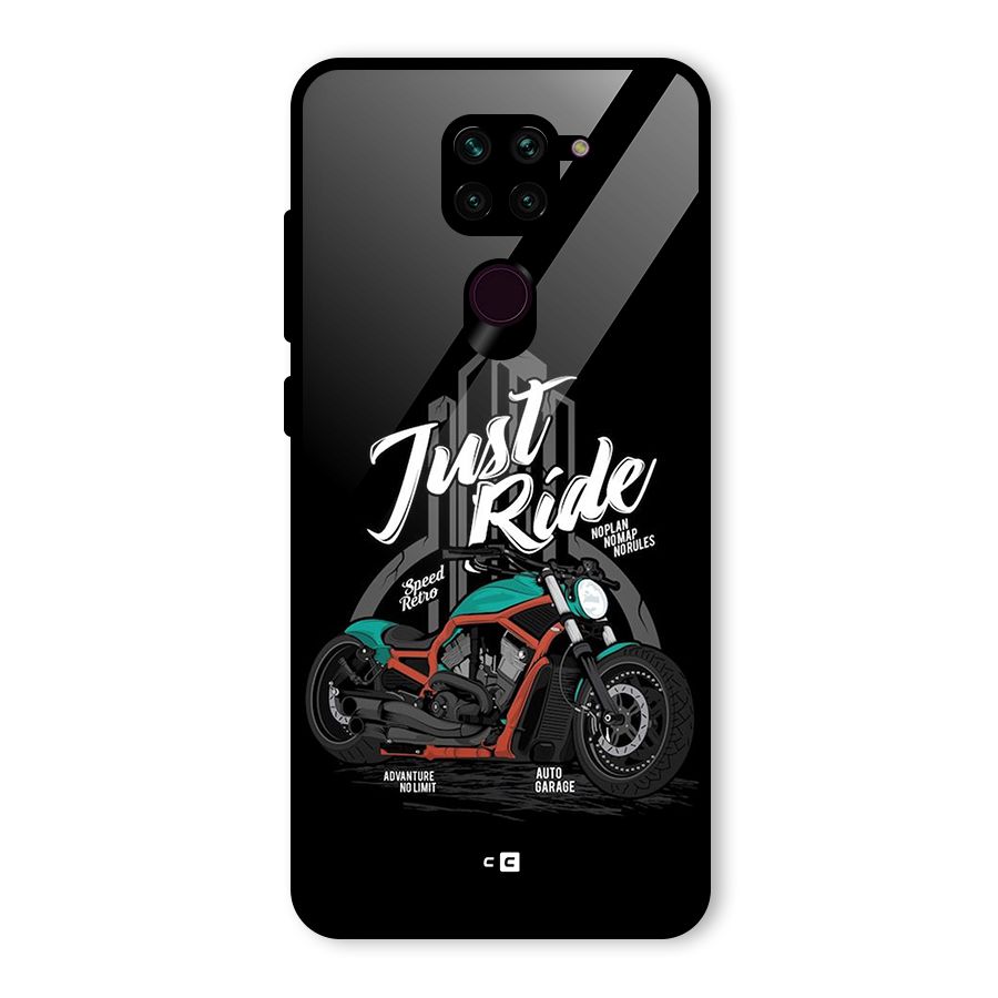 Just Ride Speed Glass Back Case for Redmi Note 9