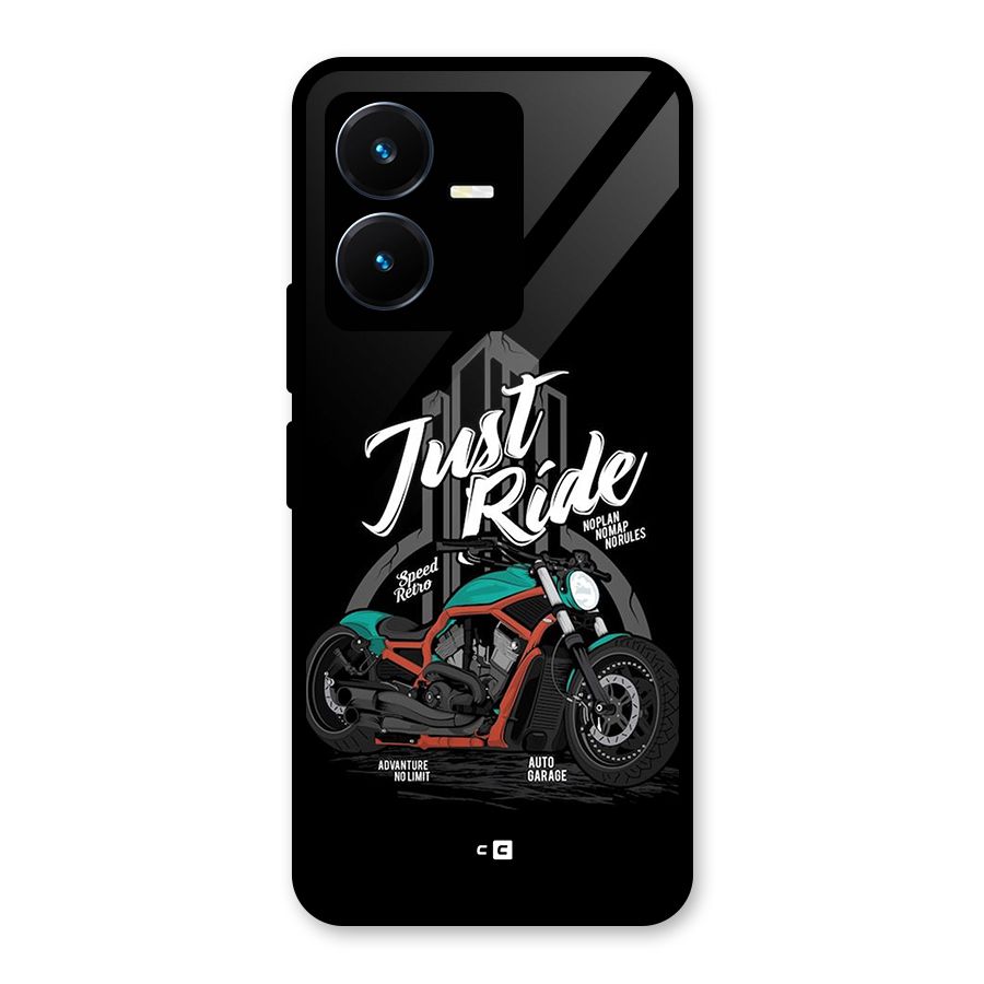 Just Ride Speed Glass Back Case for Vivo Y22s