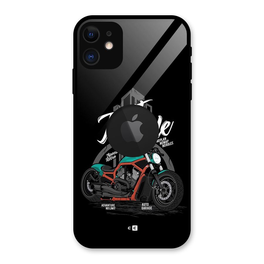 Just Ride Speed Glass Back Case for iPhone 11 Logo Cut