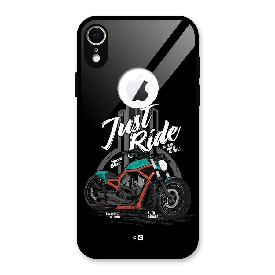 Just Ride Speed Glass Back Case for iPhone XR Logo Cut