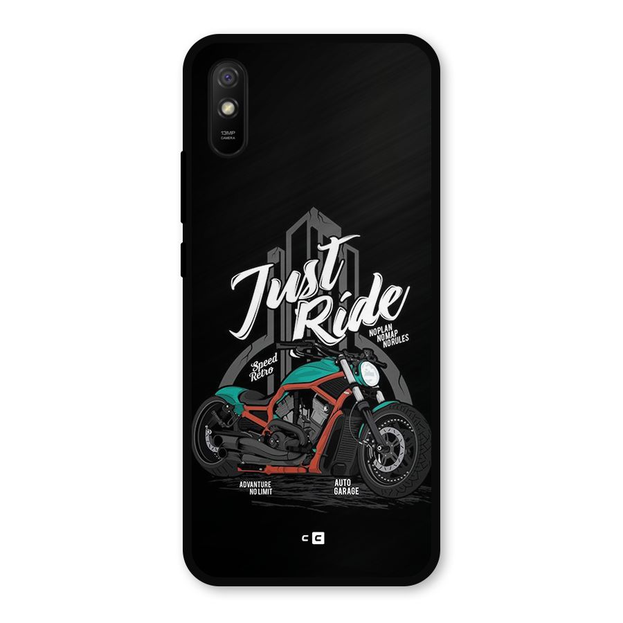 Just Ride Speed Metal Back Case for Redmi 9a