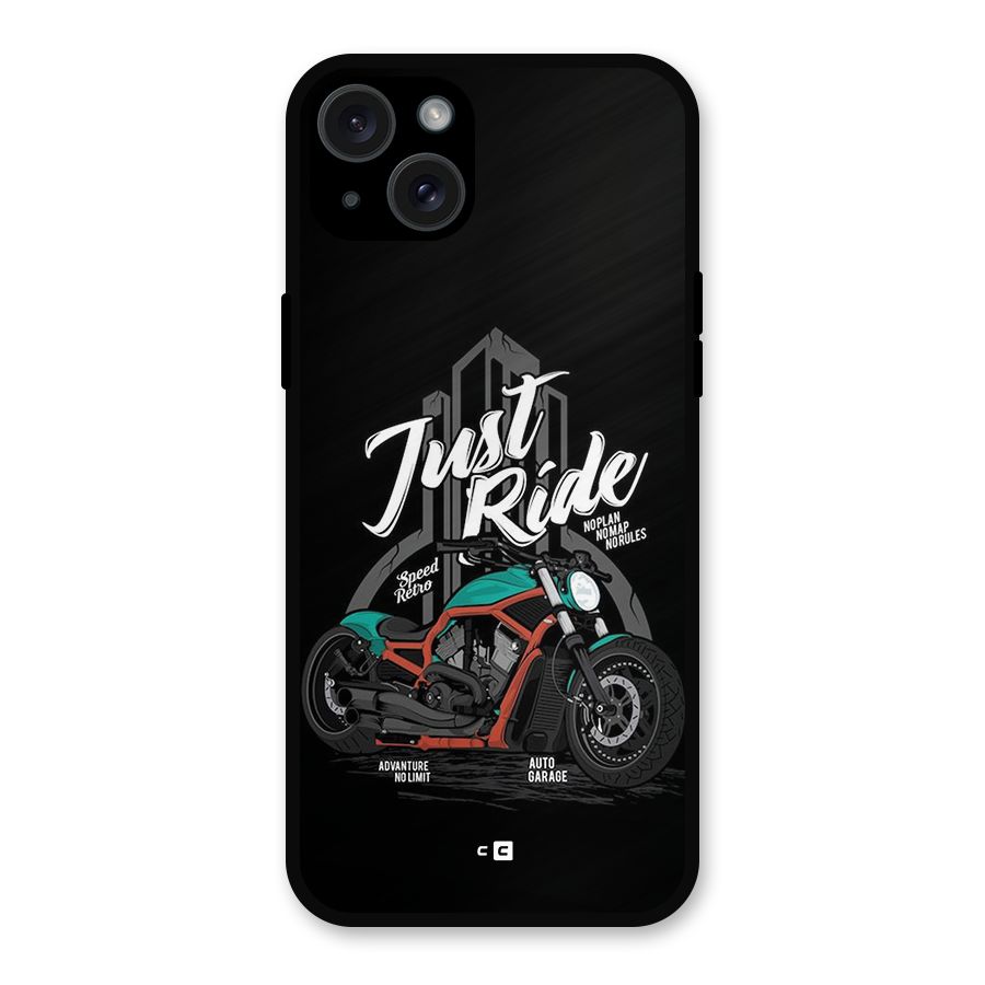 Just Ride Speed Metal Back Case for iPhone 15 Plus