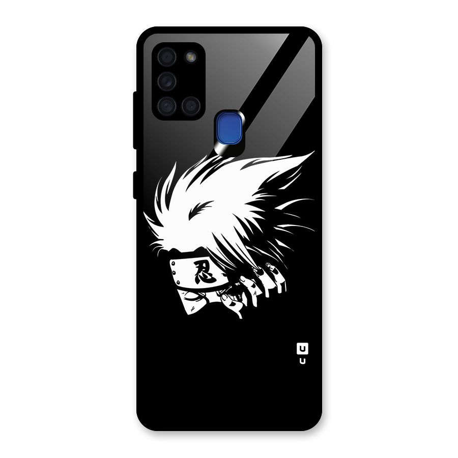 Kakashi Hatake Black Glass Back Case for Galaxy A21s
