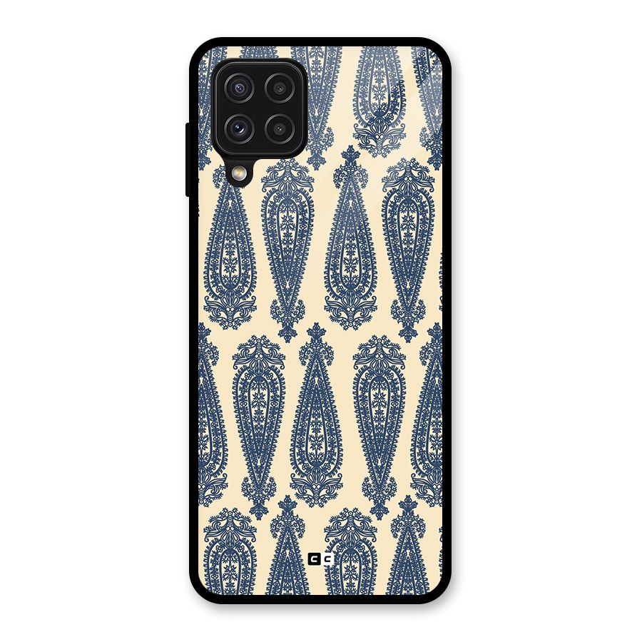 Kalamkari Design Glass Back Case for Galaxy A22 4G
