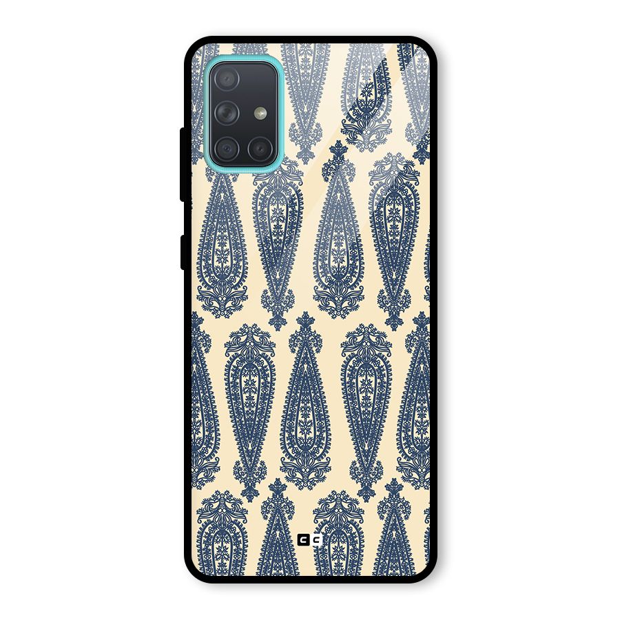 Kalamkari Design Glass Back Case for Galaxy A71