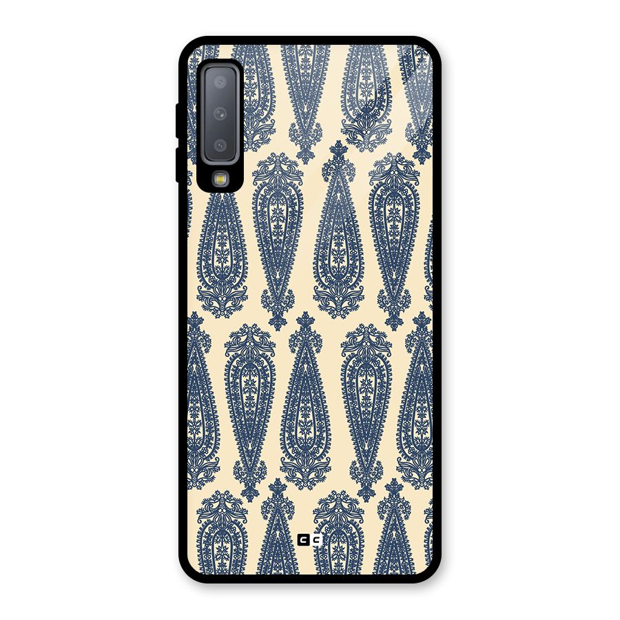 Kalamkari Design Glass Back Case for Galaxy A7 (2018)