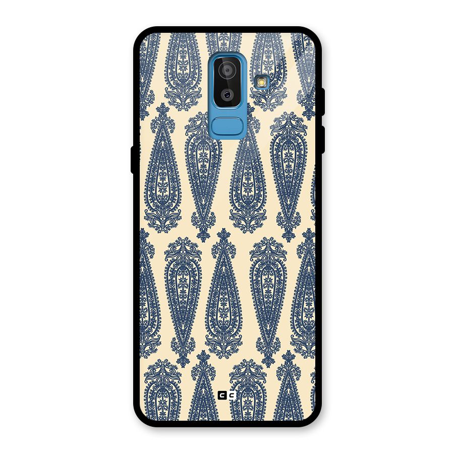 Kalamkari Design Glass Back Case for Galaxy J8