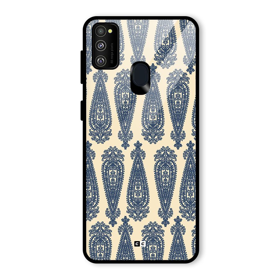 Kalamkari Design Glass Back Case for Galaxy M21