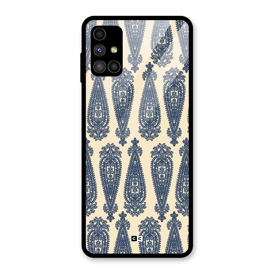 Kalamkari Design Glass Back Case for Galaxy M51