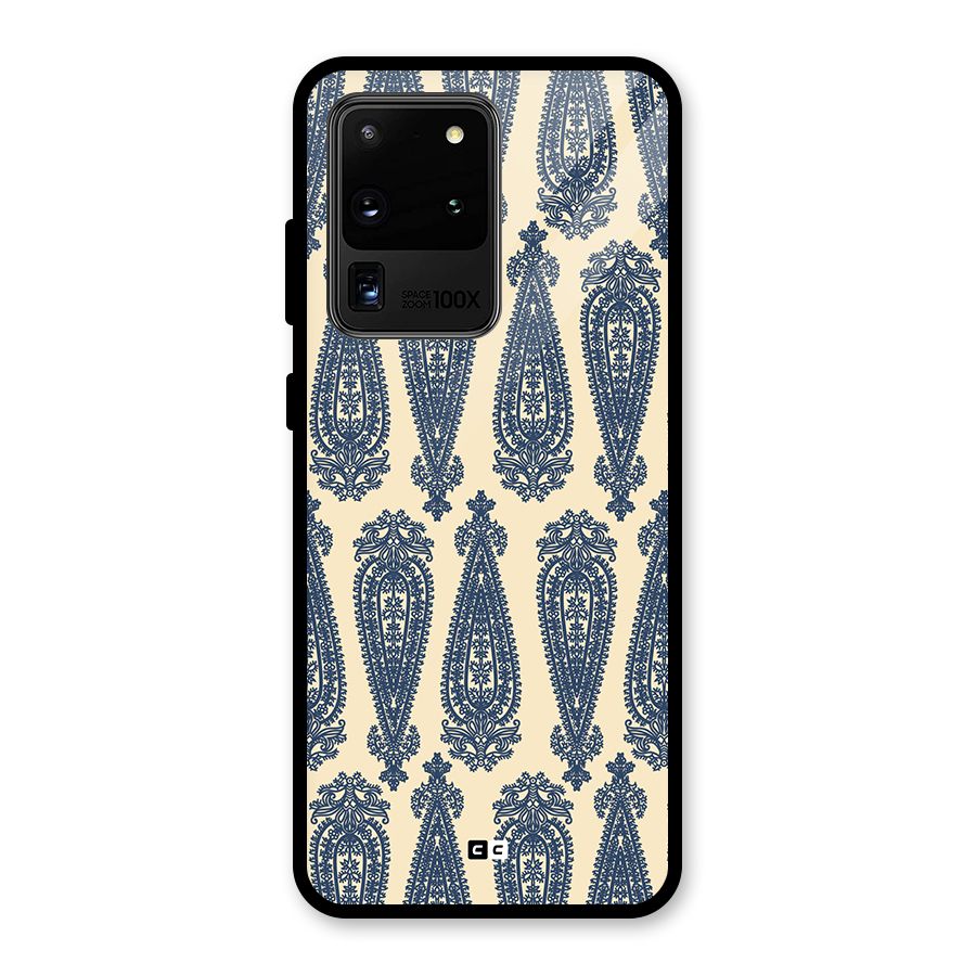 Kalamkari Design Glass Back Case for Galaxy S20 Ultra
