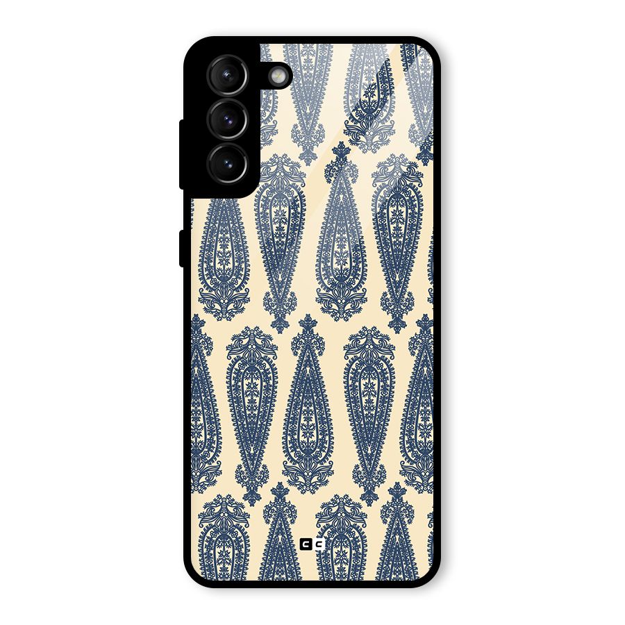 Kalamkari Design Glass Back Case for Galaxy S21 Plus