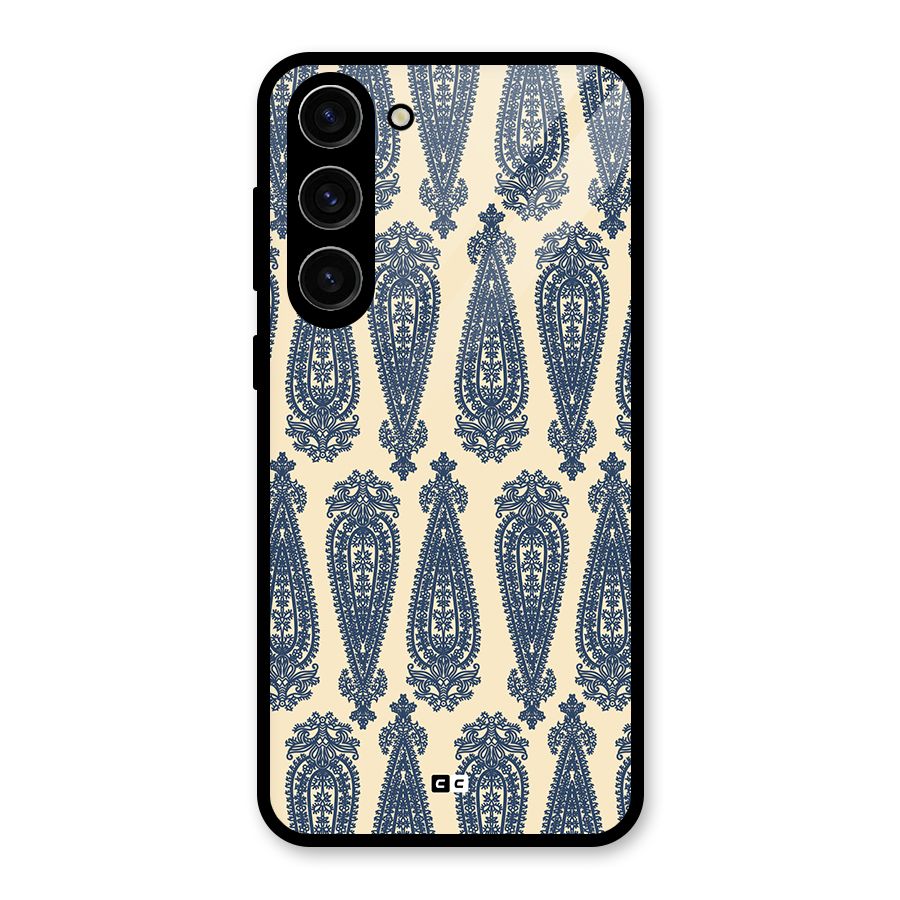 Kalamkari Design Glass Back Case for Galaxy S23 Plus