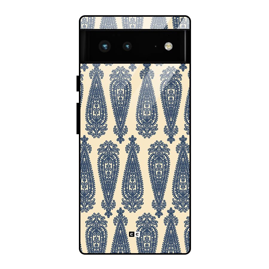 Kalamkari Design Glass Back Case for Google Pixel 6