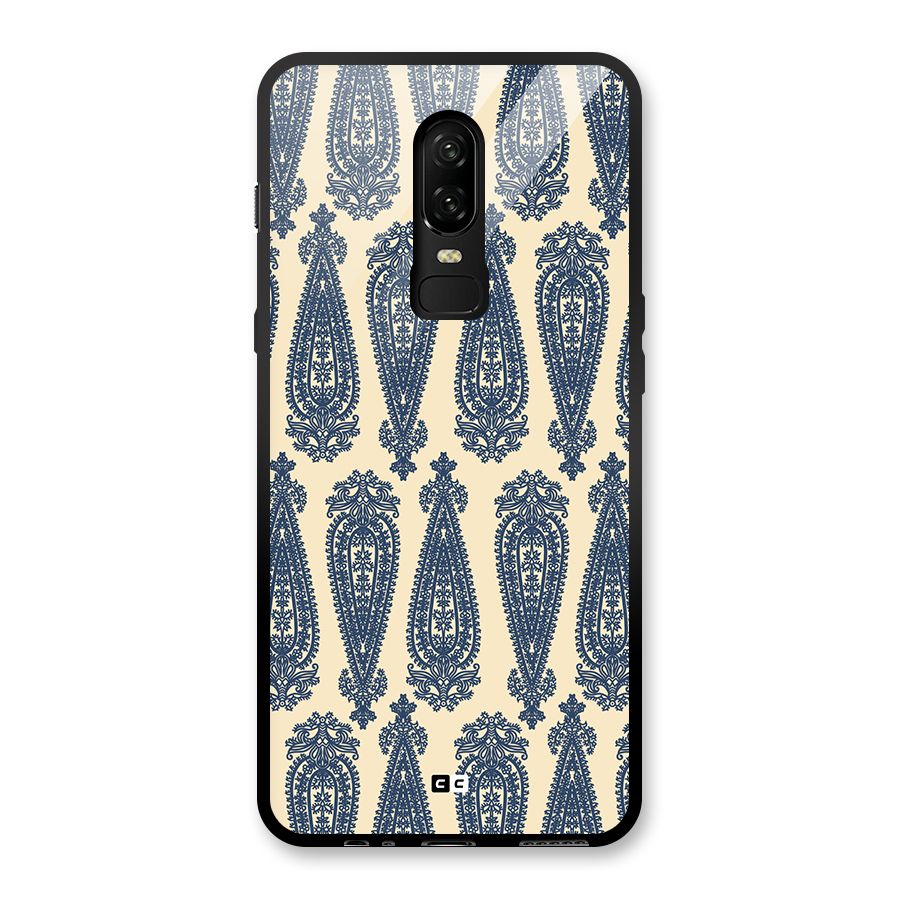 Kalamkari Design Glass Back Case for OnePlus 6