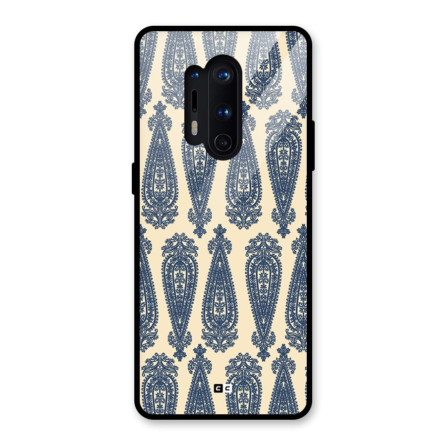 Kalamkari Design Glass Back Case for OnePlus 8 Pro