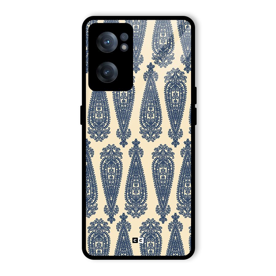 Kalamkari Design Glass Back Case for OnePlus Nord CE 2 5G