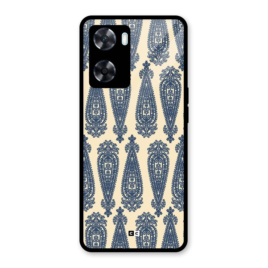 Kalamkari Design Glass Back Case for Oppo A77s
