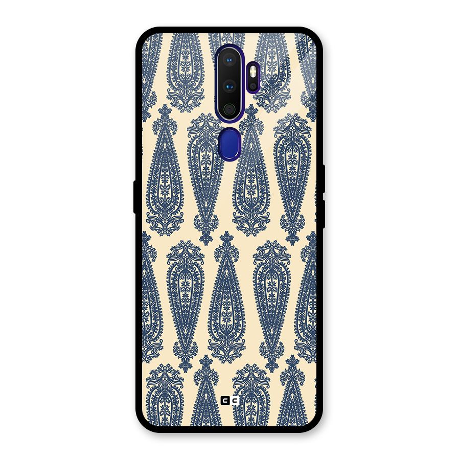 Kalamkari Design Glass Back Case for Oppo A9 (2020)