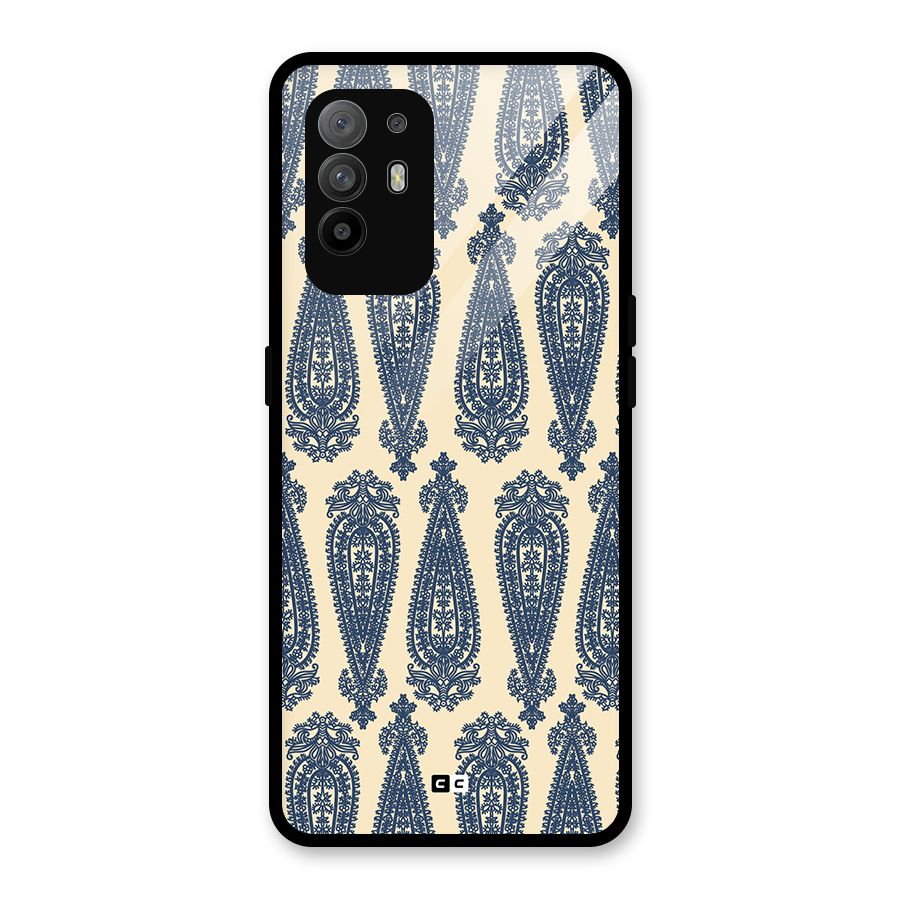 Kalamkari Design Glass Back Case for Oppo F19 Pro Plus 5G