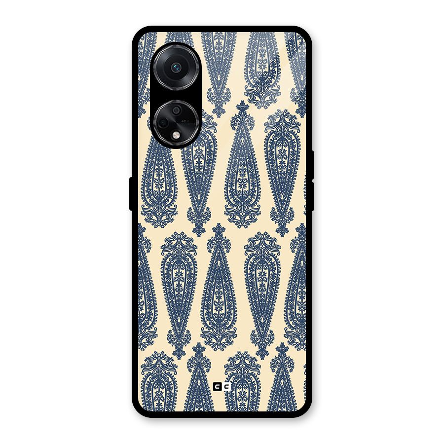 Kalamkari Design Glass Back Case for Oppo F23