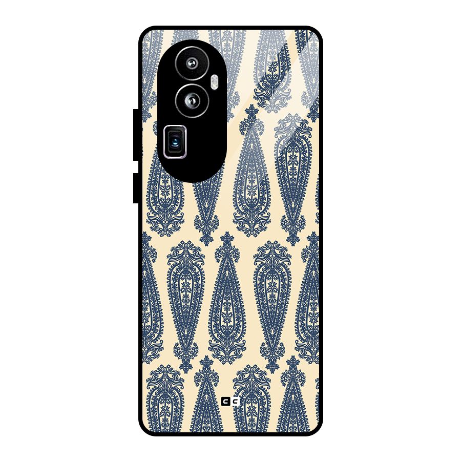 Kalamkari Design Glass Back Case for Oppo Reno10 Pro Plus