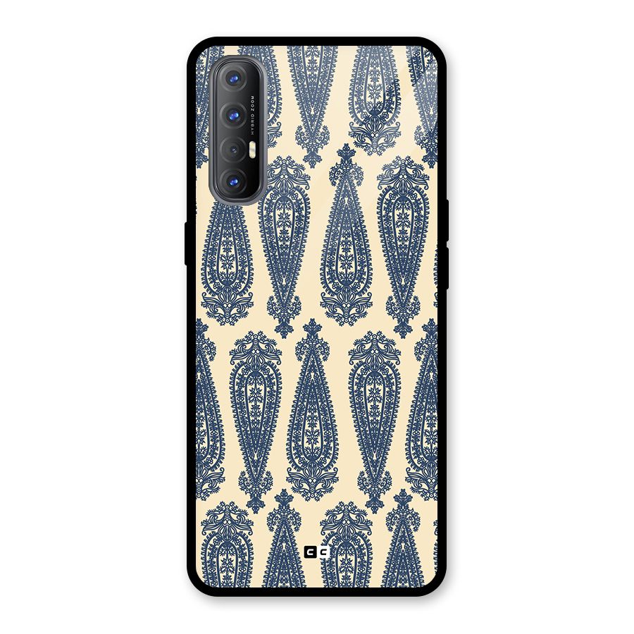 Kalamkari Design Glass Back Case for Oppo Reno3 Pro
