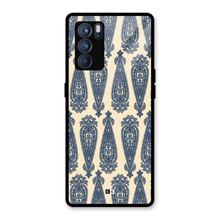 Kalamkari Design Glass Back Case for Oppo Reno6 Pro 5G