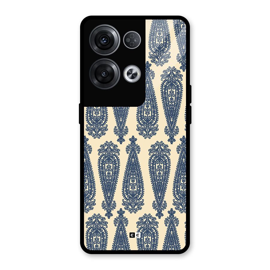 Kalamkari Design Glass Back Case for Oppo Reno8 Pro 5G