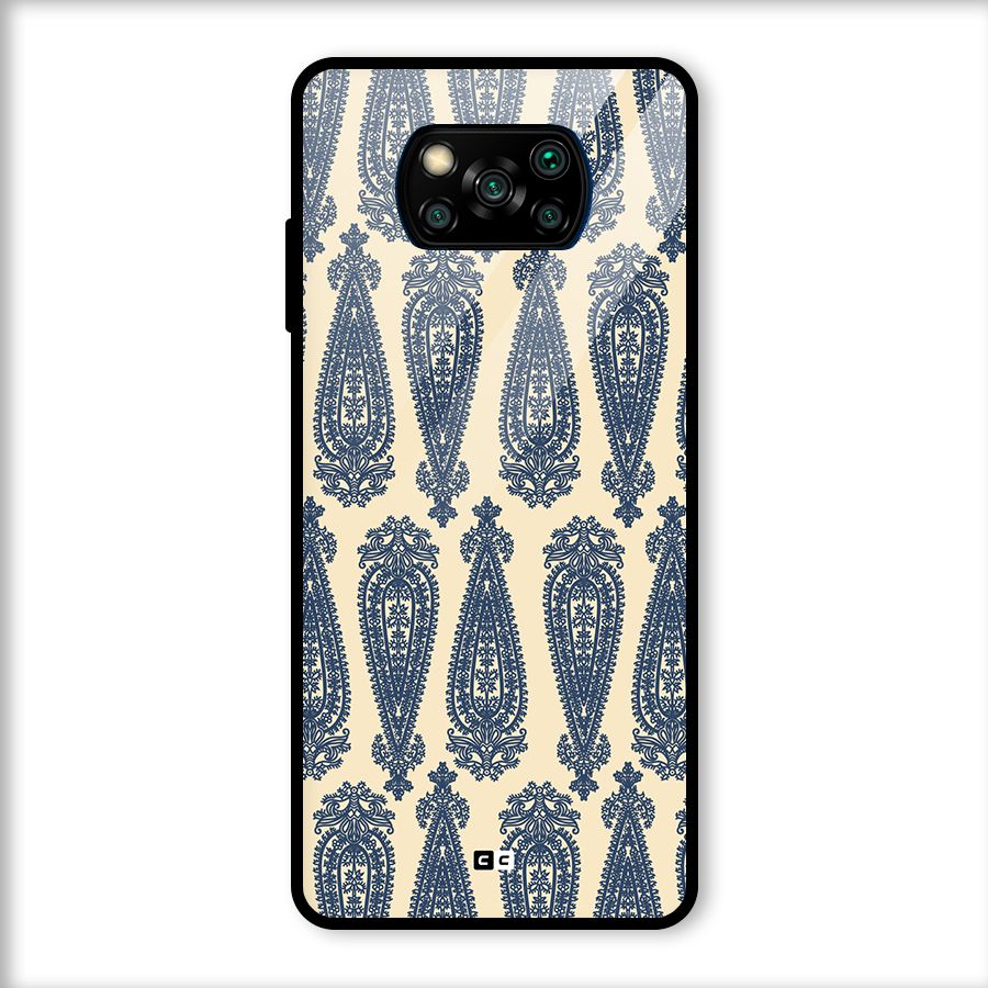 Kalamkari Design Glass Back Case for Poco X3