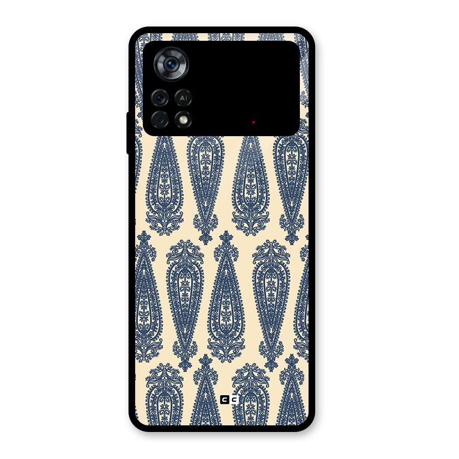 Kalamkari Design Glass Back Case for Poco X4 Pro 5G