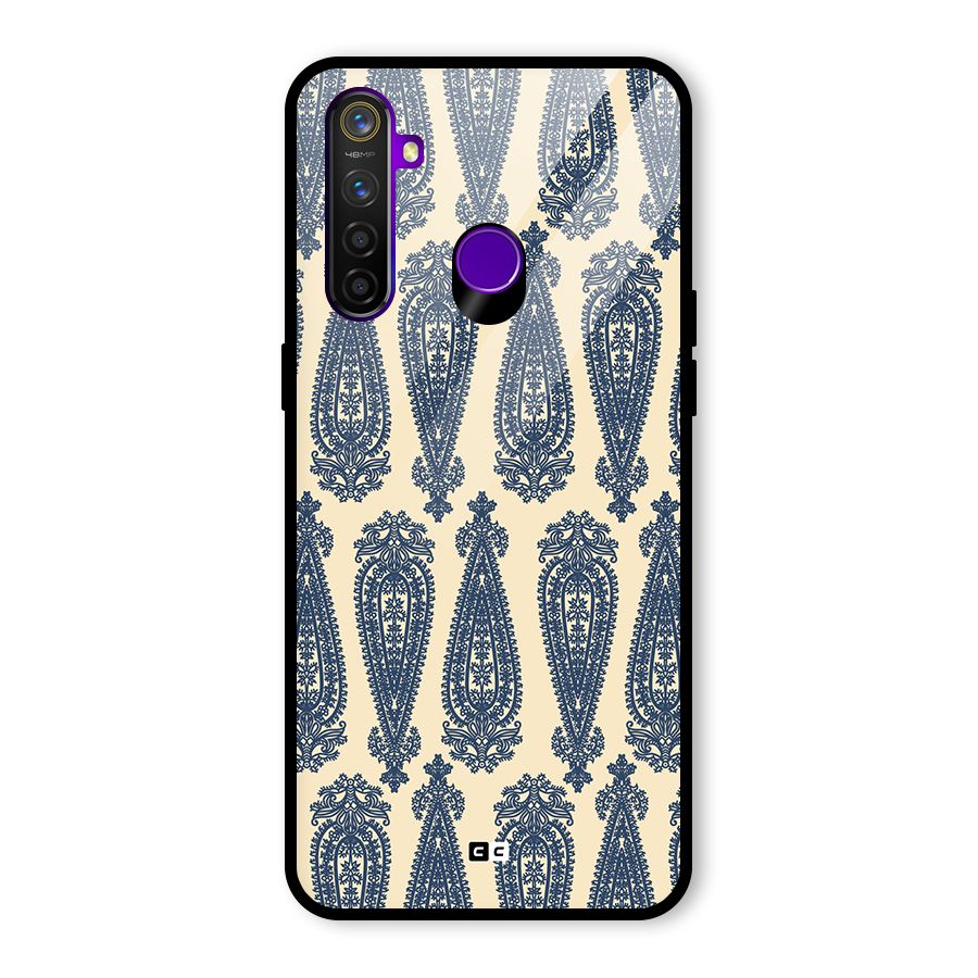 Kalamkari Design Glass Back Case for Realme 5 Pro