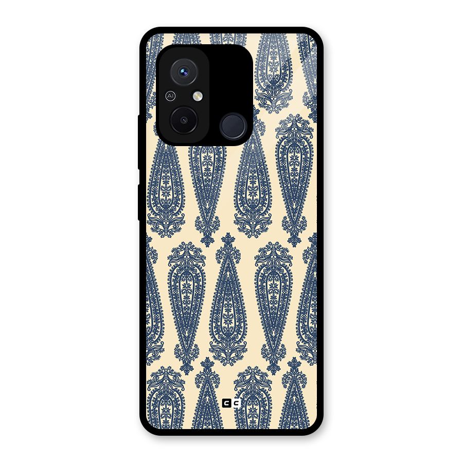 Kalamkari Design Glass Back Case for Redmi 12C