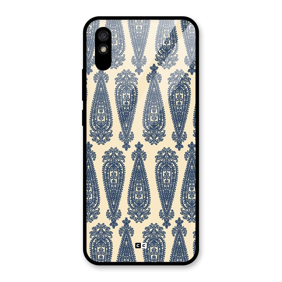 Kalamkari Design Glass Back Case for Redmi 9A